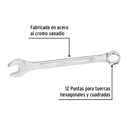 Llave combinada 19 mm con 12 puntas