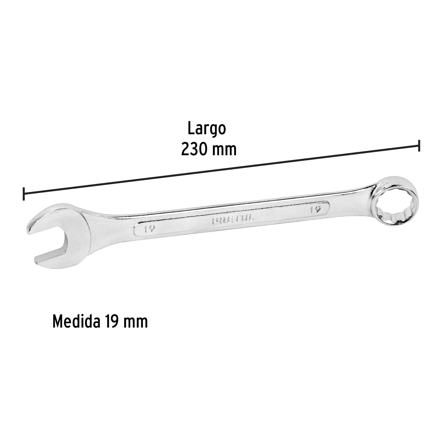 Llave combinada 19 mm con 12 puntas