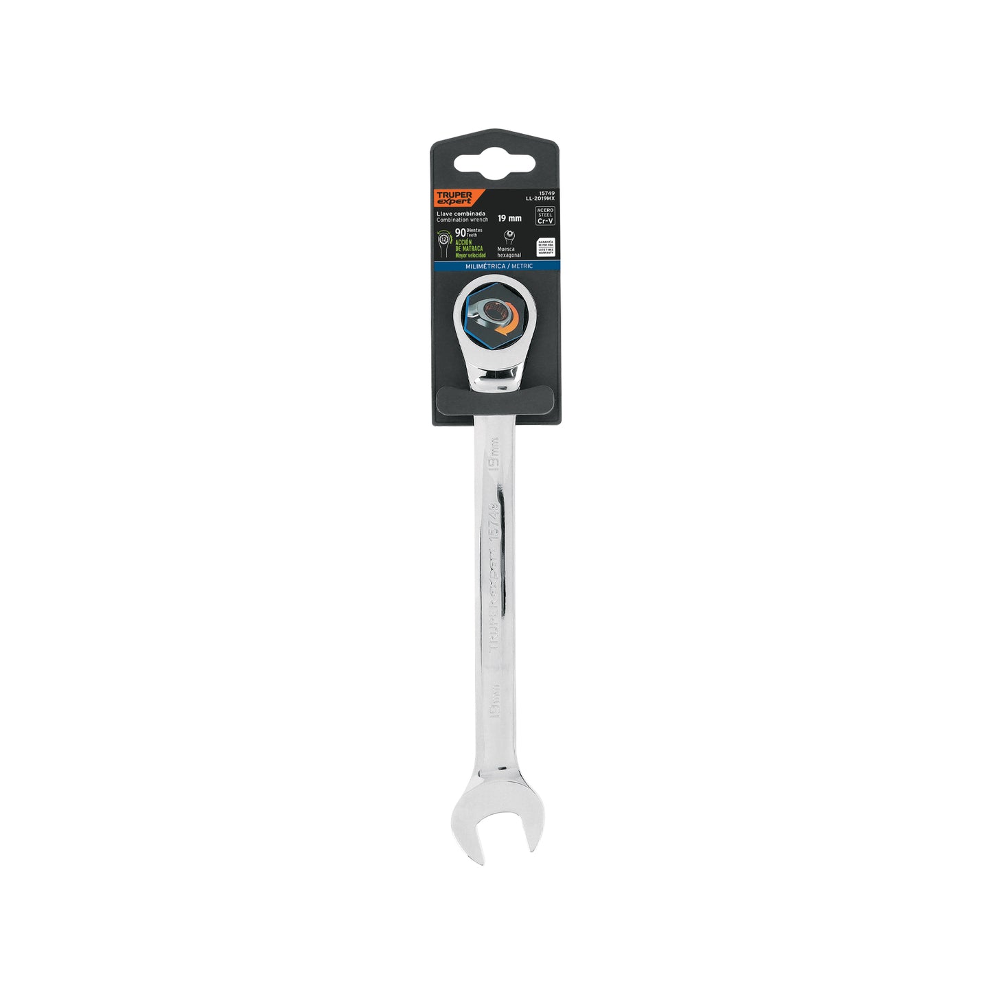 Llave combinada con matraca 19 mm