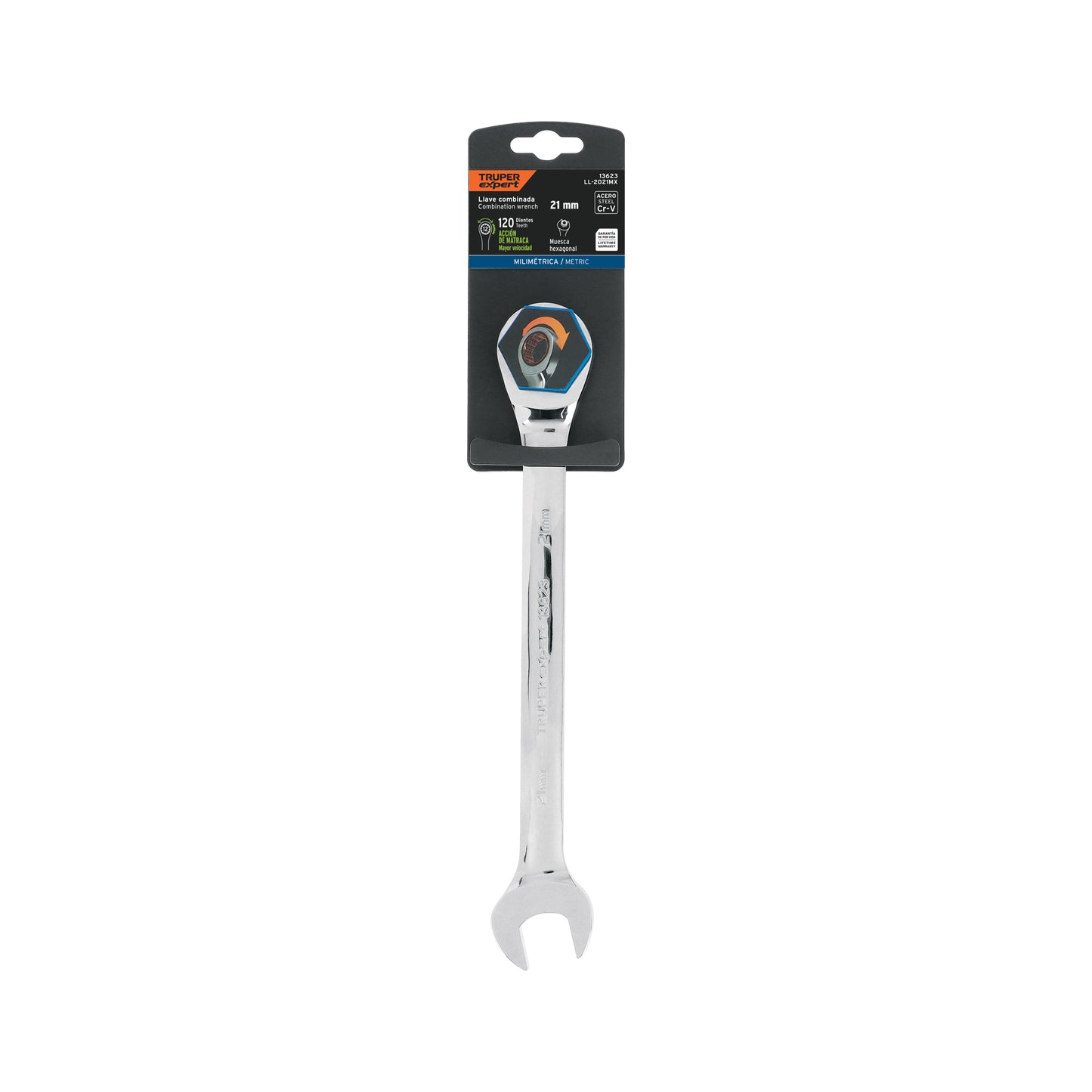 Llave combinada con matraca 21 mm