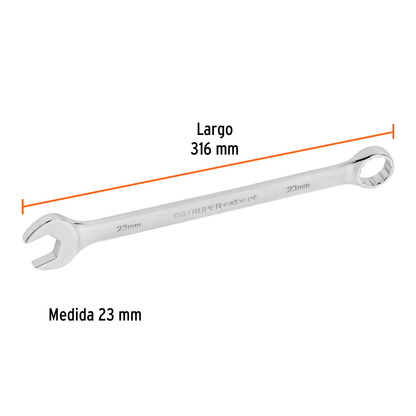 Llave combinada extralarga 23 mm con muesca hexagonal