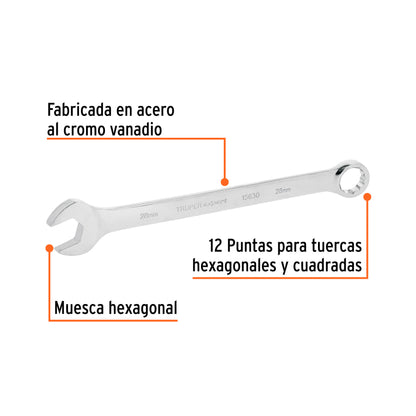 Llave combinada extralarga 28 mm con muesca hexagonal