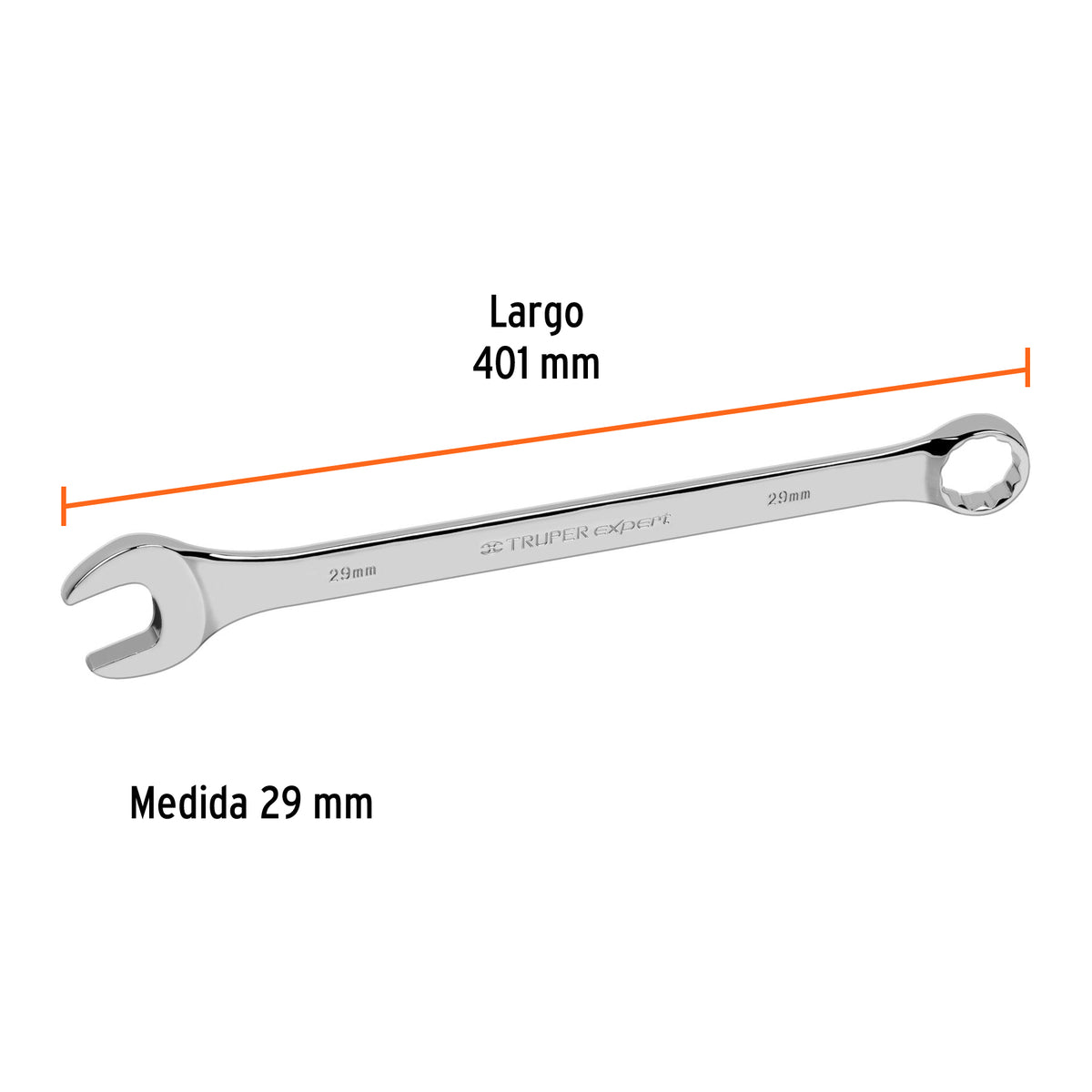 Llave combinada extralarga 29 mm x 401 mm de largo, Expert · vista 3