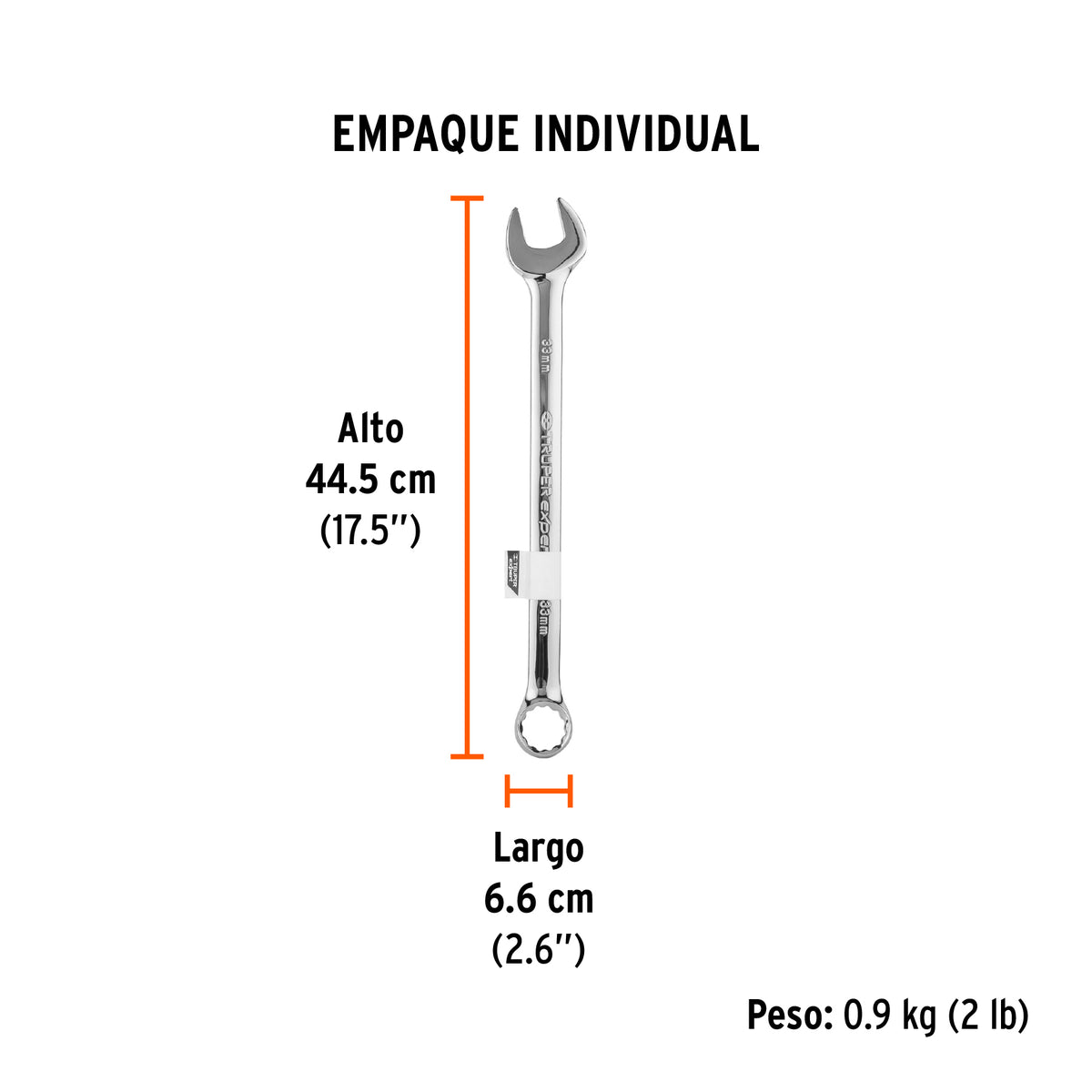 Llave combinada extralarga 33 mm x 376 mm de largo, Expert · vista 5