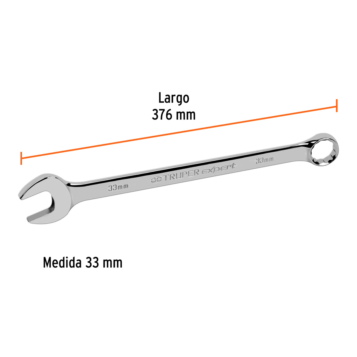 Llave combinada extralarga 33 mm x 376 mm de largo, Expert · vista 3