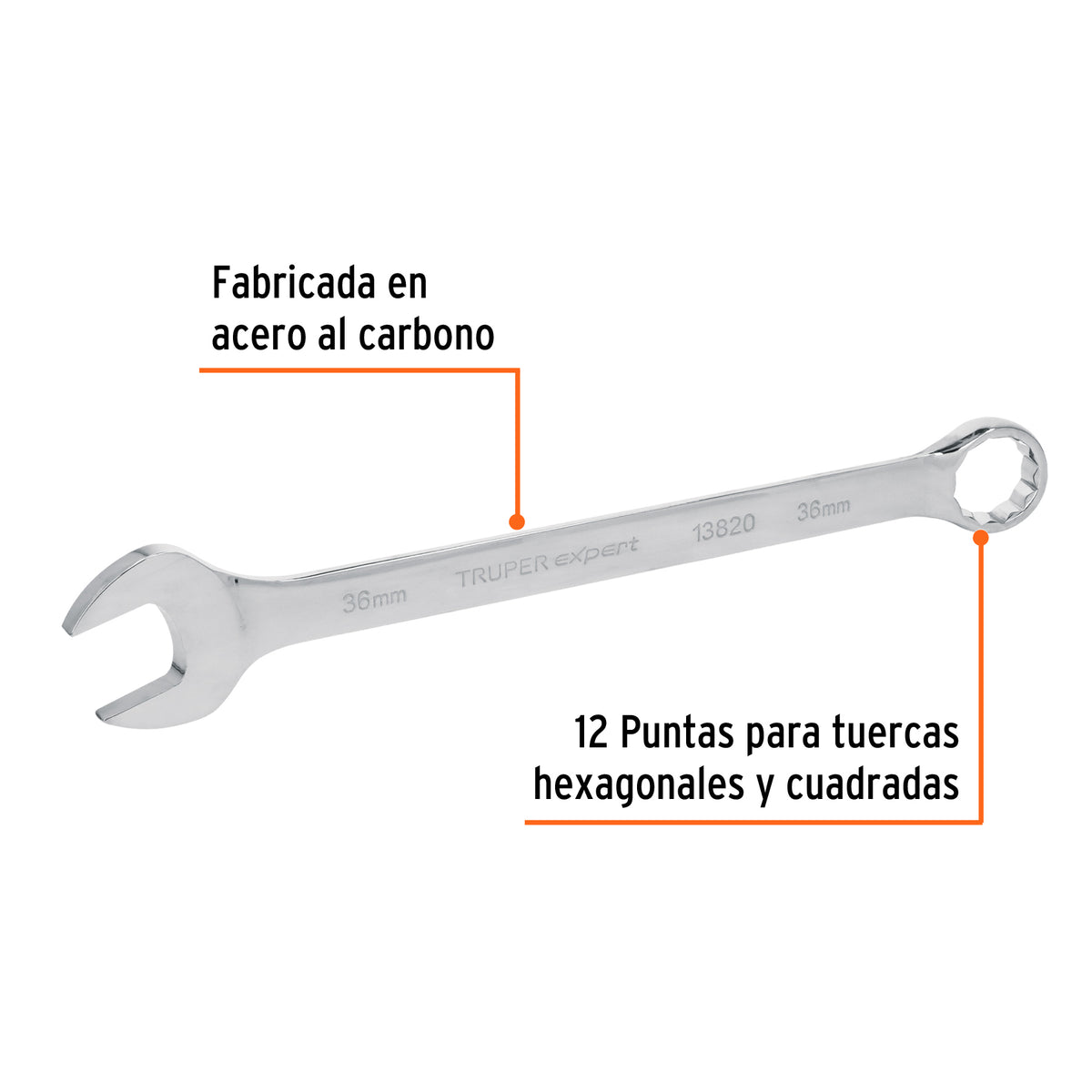 Llave combinada extralarga 36 mm x 454 mm de largo, Expert · vista 2