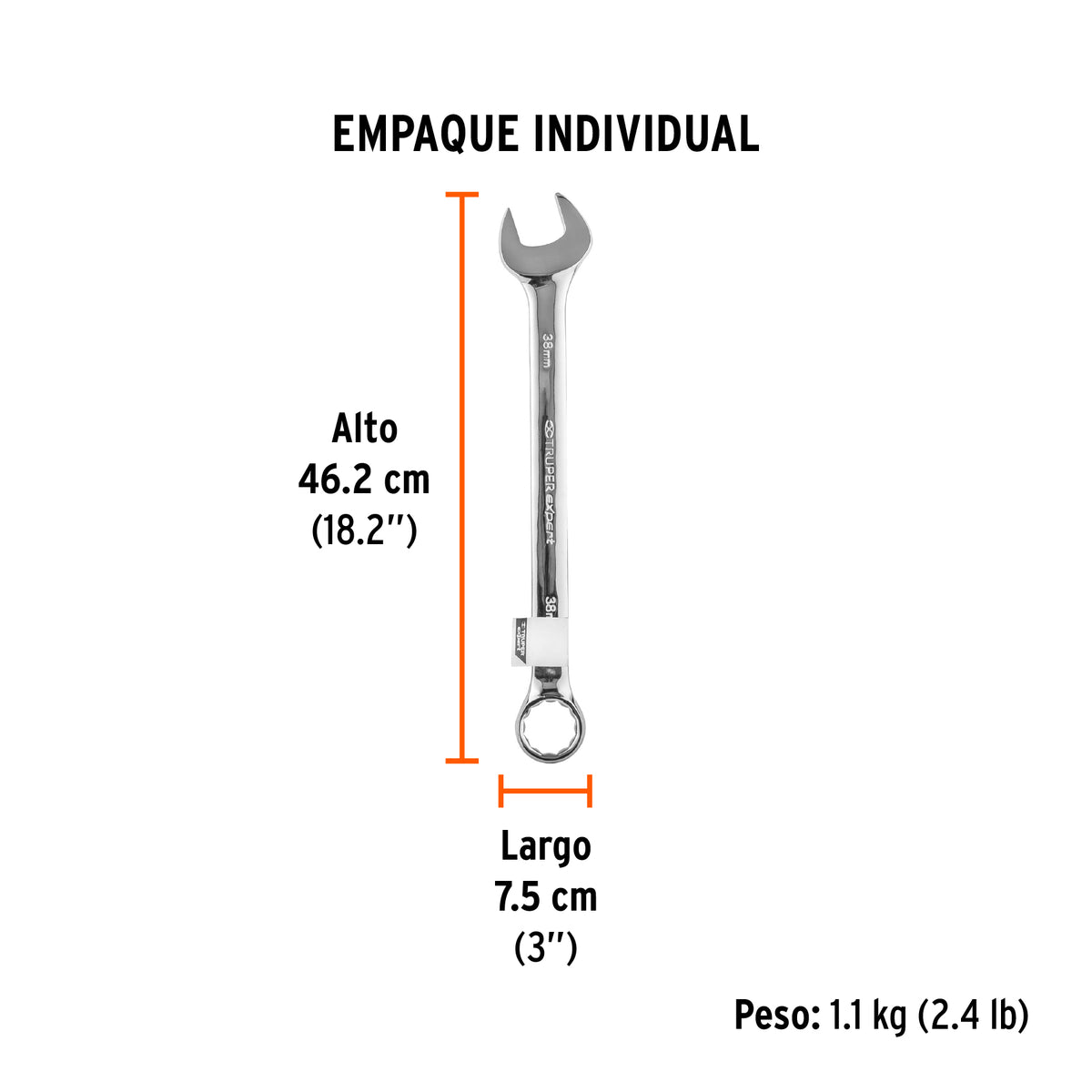 Llave combinada extralarga 38 mm x 467 mm de largo, Expert · vista 5