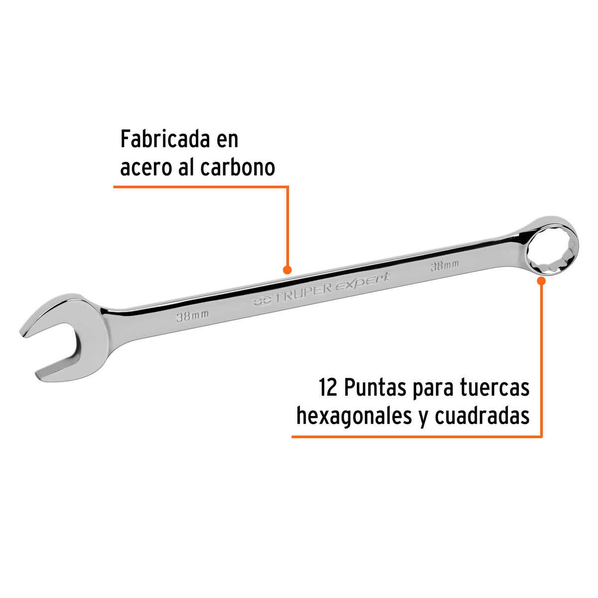 Llave combinada extralarga 38 mm x 467 mm de largo, Expert · vista 2