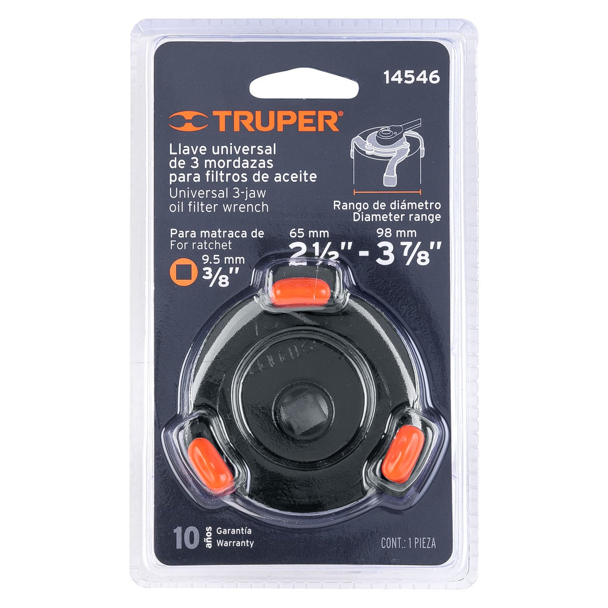 Llave universal para filtro de aceite con cuadro 3/8