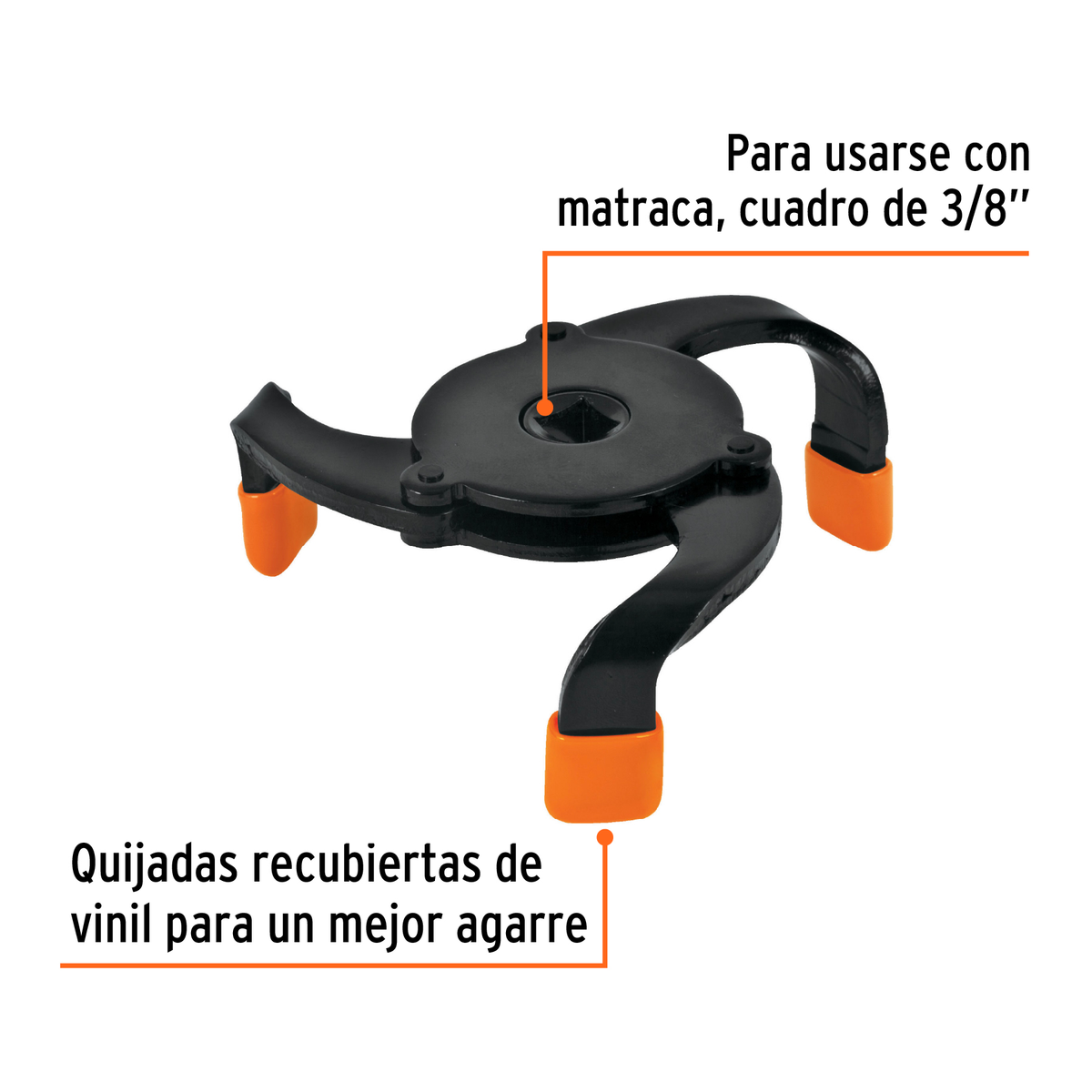 Llave universal para filtro de aceite con cuadro 3/8