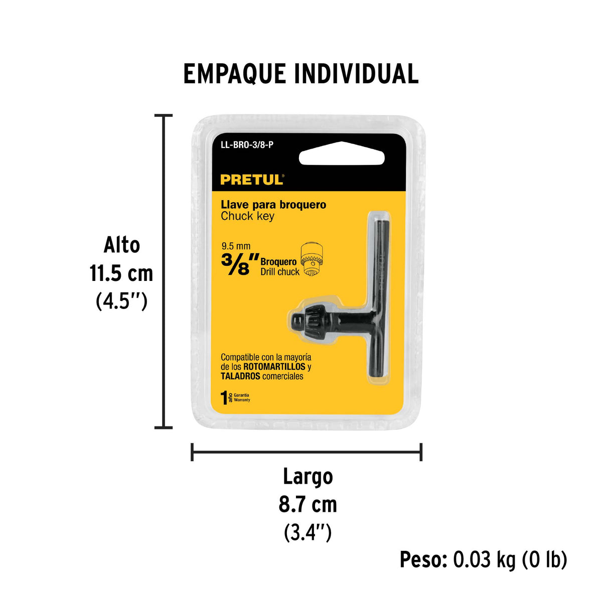 Llave para broquero de 3/8" · vista 3