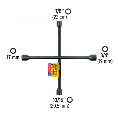 Llave de cruz de 35 cm en acabado negro mate