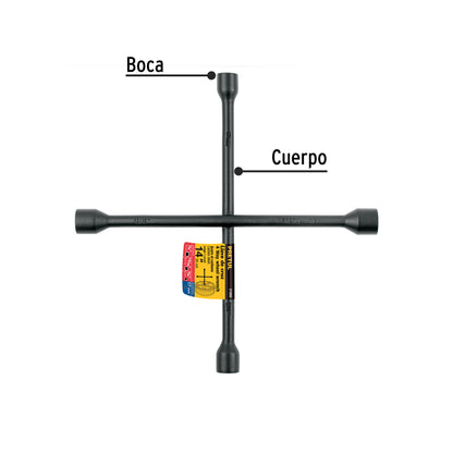 Llave de cruz de 35 cm en acabado negro mate
