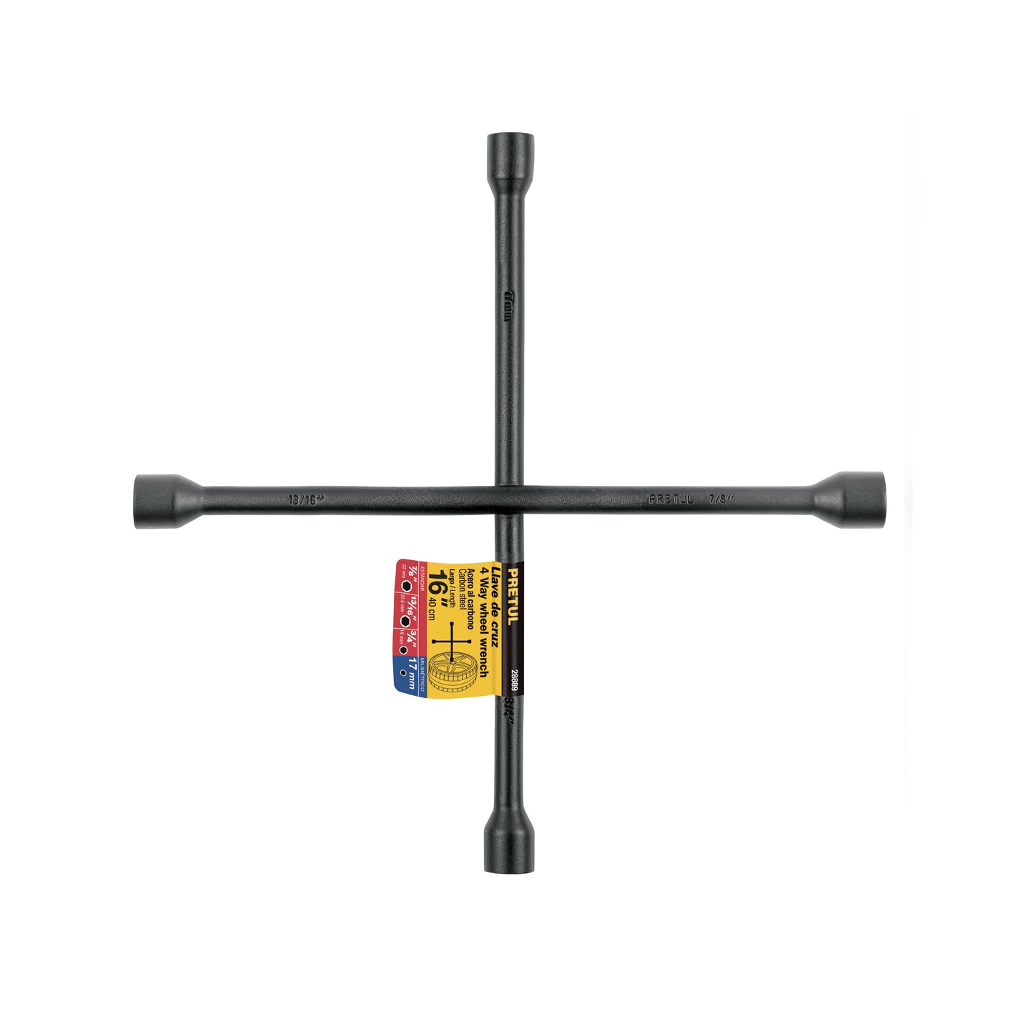 Llave de cruz de 40 cm en acabado negro mate