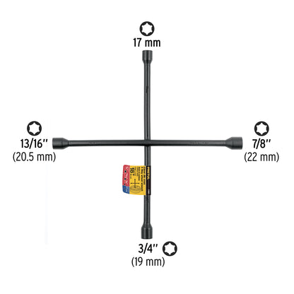 Llave de cruz de 45 cm en acabado negro mate