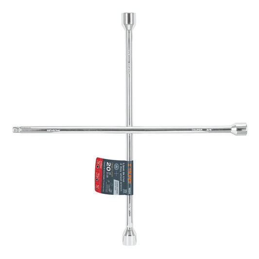 Llave de cruz de 50 cm pulida y cromada con entrada de cuadro de 1/2"