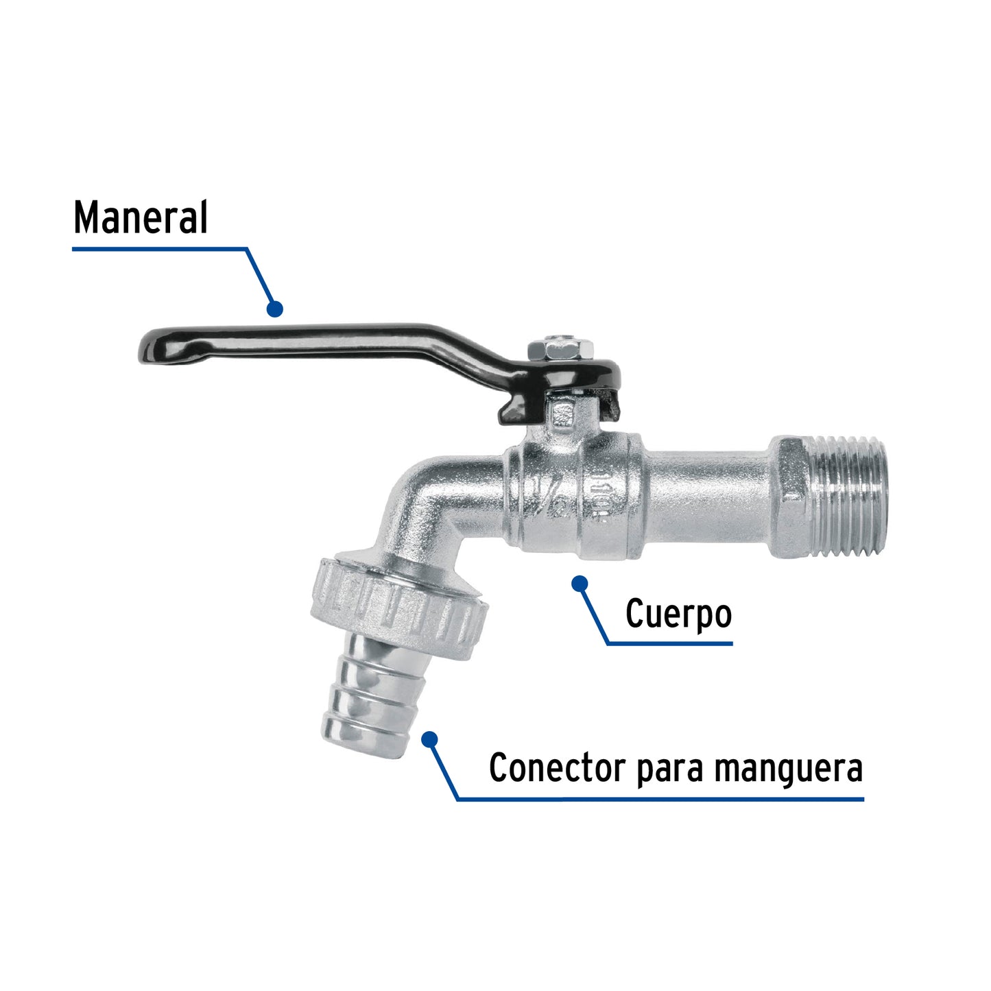 Llave de esfera de zinc de 110 g con entrada de 1/2 pulgada