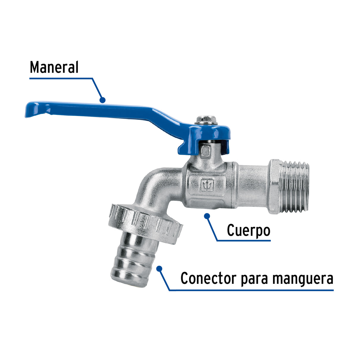 Llave de esfera de latón, 115 gr, entrada 1/2" · vista 2