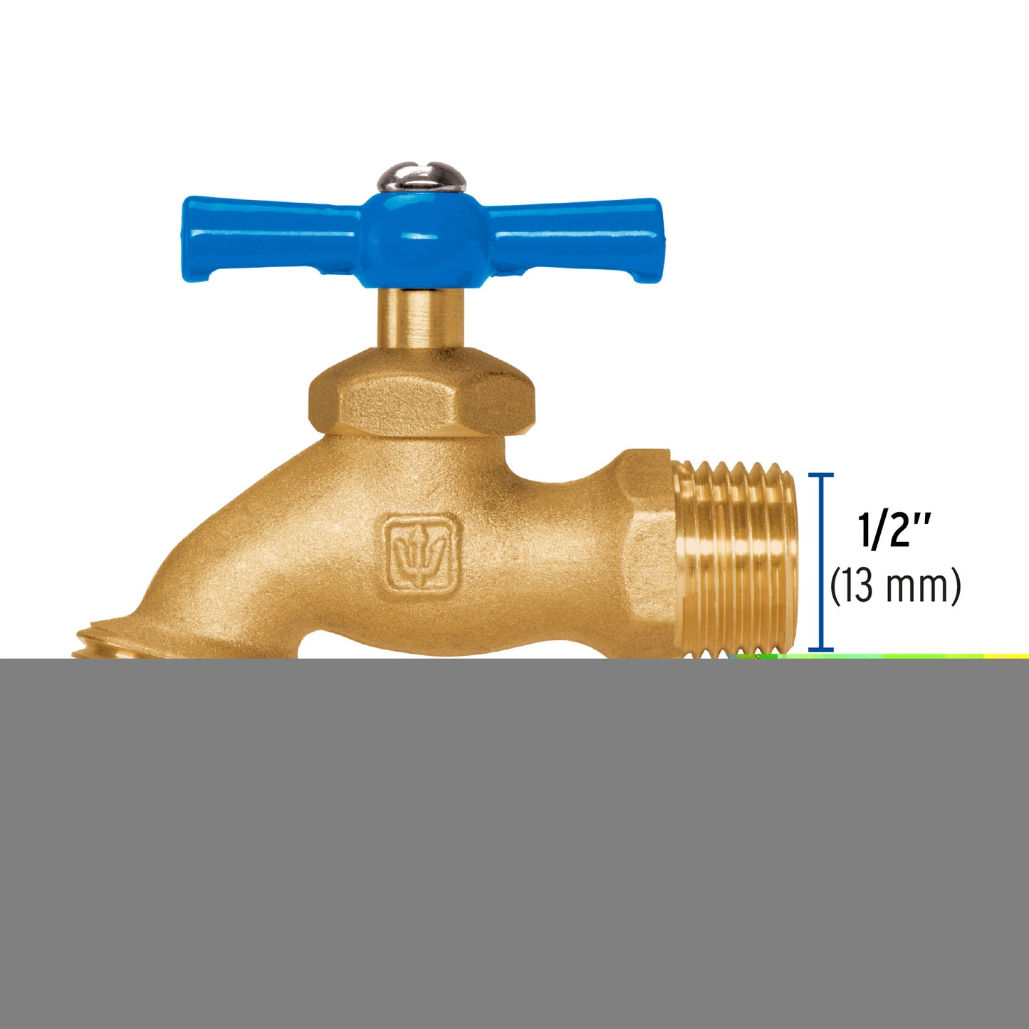 Llave para manguera de latón de 120 g con entrada de 1/2 pulgada en blíster