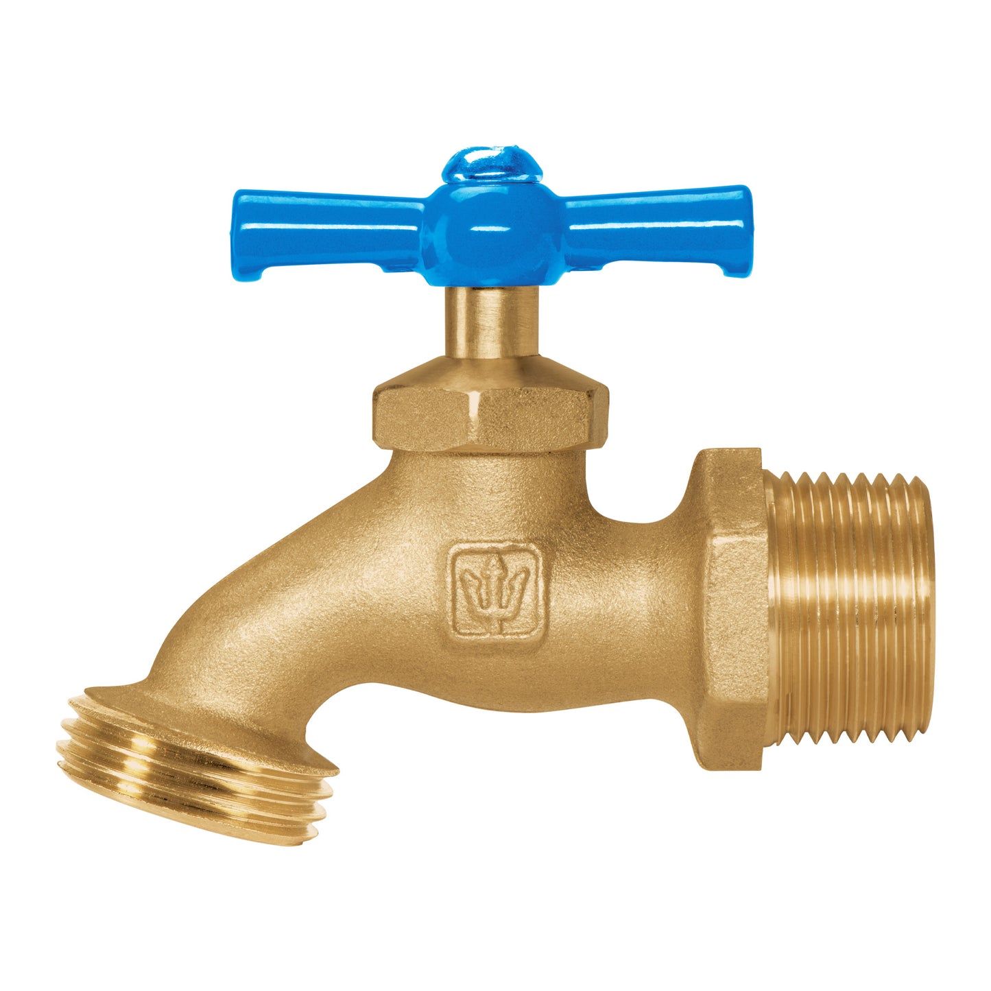 Llave para manguera de latón con entrada de 3/4" y maneral metálico