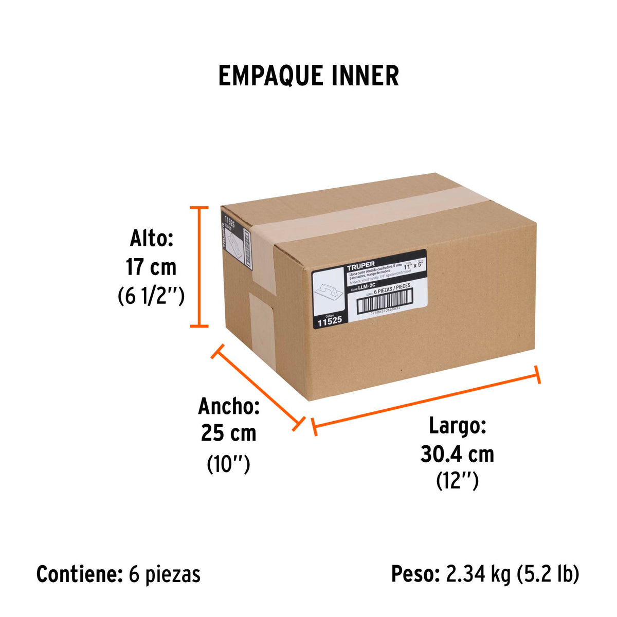 Llana 11 pulg dentado cuadrado 1/4 pulg - TRUPER - SKU 11525