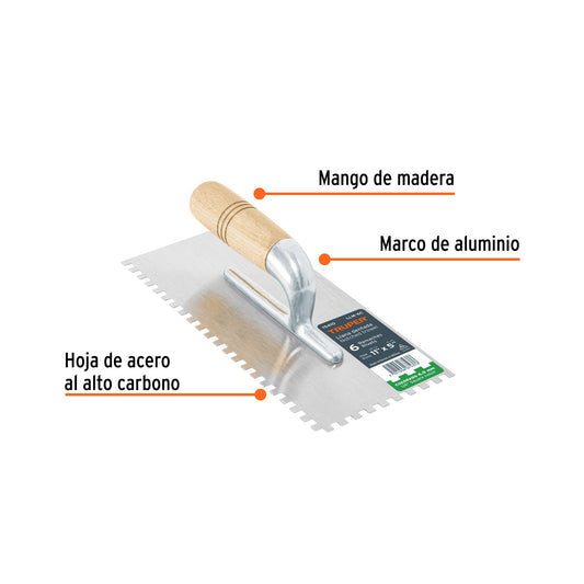 Llana Dentada con 6 Remaches