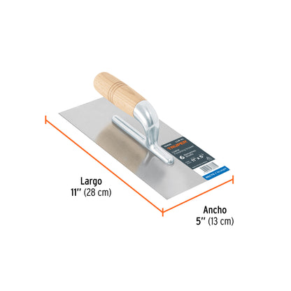 Llana 11 pulg Canto Recto 6 Remaches Madera