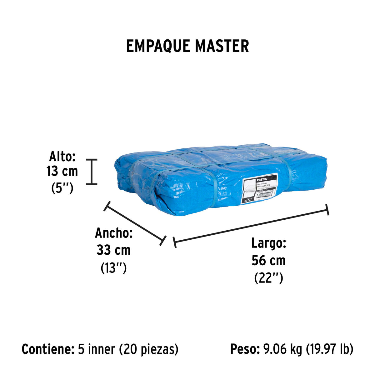 Lona de polietileno 1.5 x 2 m, azul, 110 g/m2 · vista 6