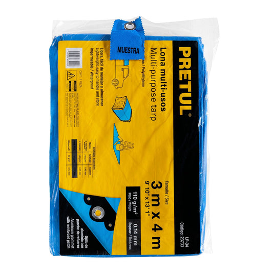 Lona Polietileno 3x4 m Azul 110g