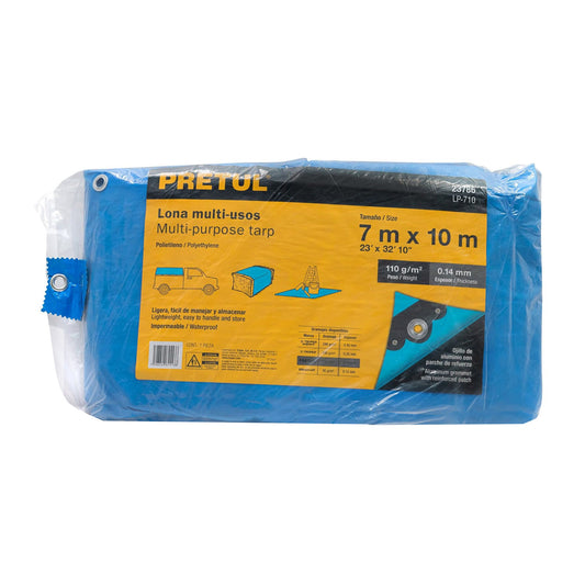 Lona Polietileno 7x10 m Azul 110g