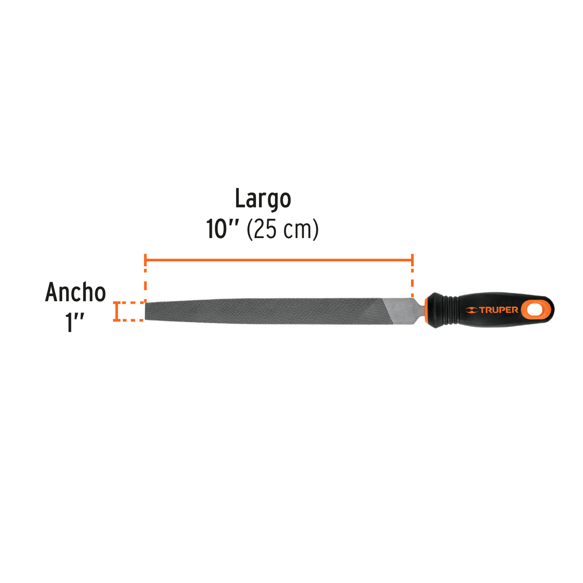 Lima plana bastarda 10" con mango Comfort Grip · vista 3