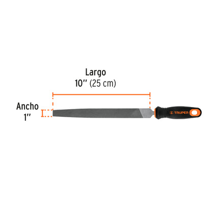 Lima plana bastarda 10" con mango Comfort Grip · vista 3