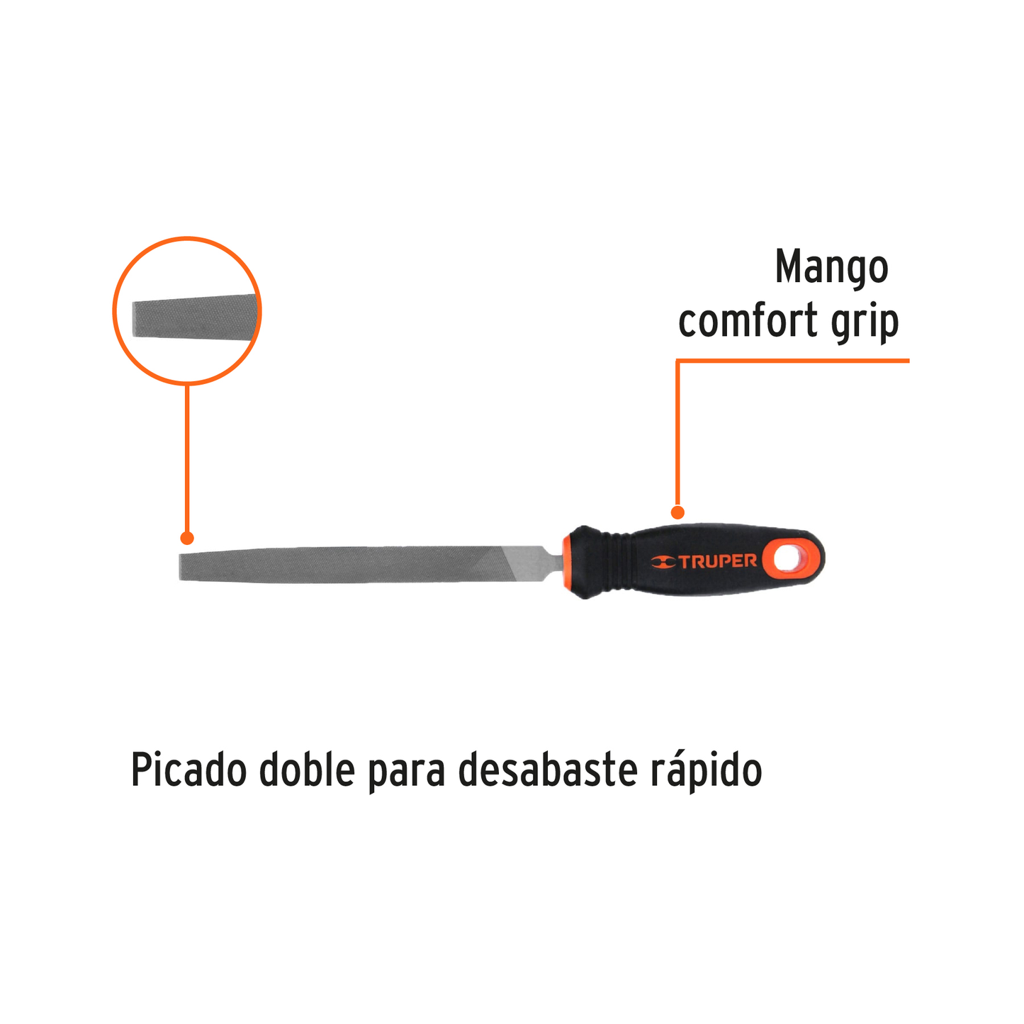 Lima Plana Bastarda 6 pulg Comfort Grip