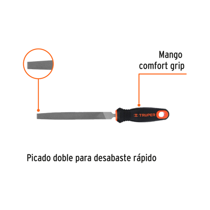 Lima Plana Bastarda 6 pulg Comfort Grip