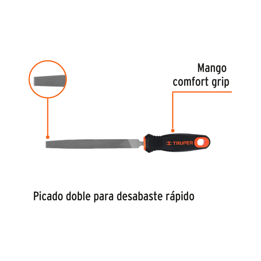Lima Plana Bastarda 6 pulg Comfort Grip