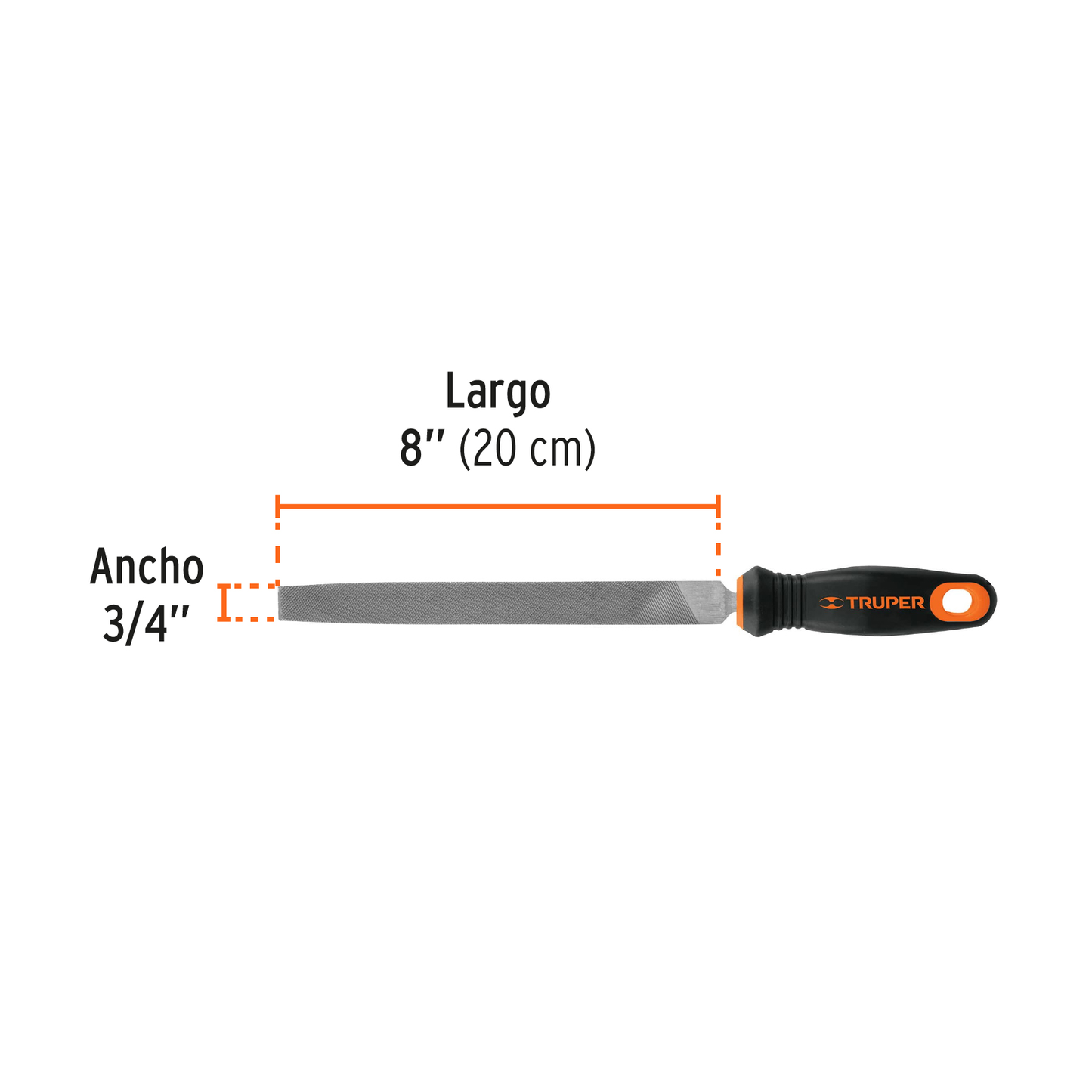 Lima Plana Bastarda 8 pulg Comfort Grip