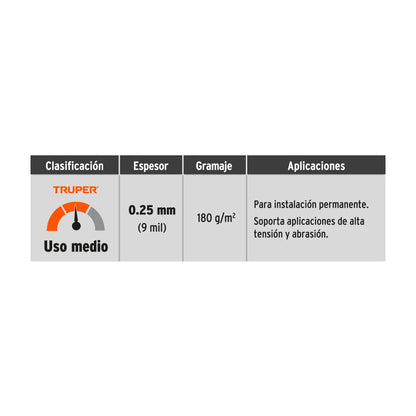 Lona Polietileno Reforzada 3x6 m Azul 180g