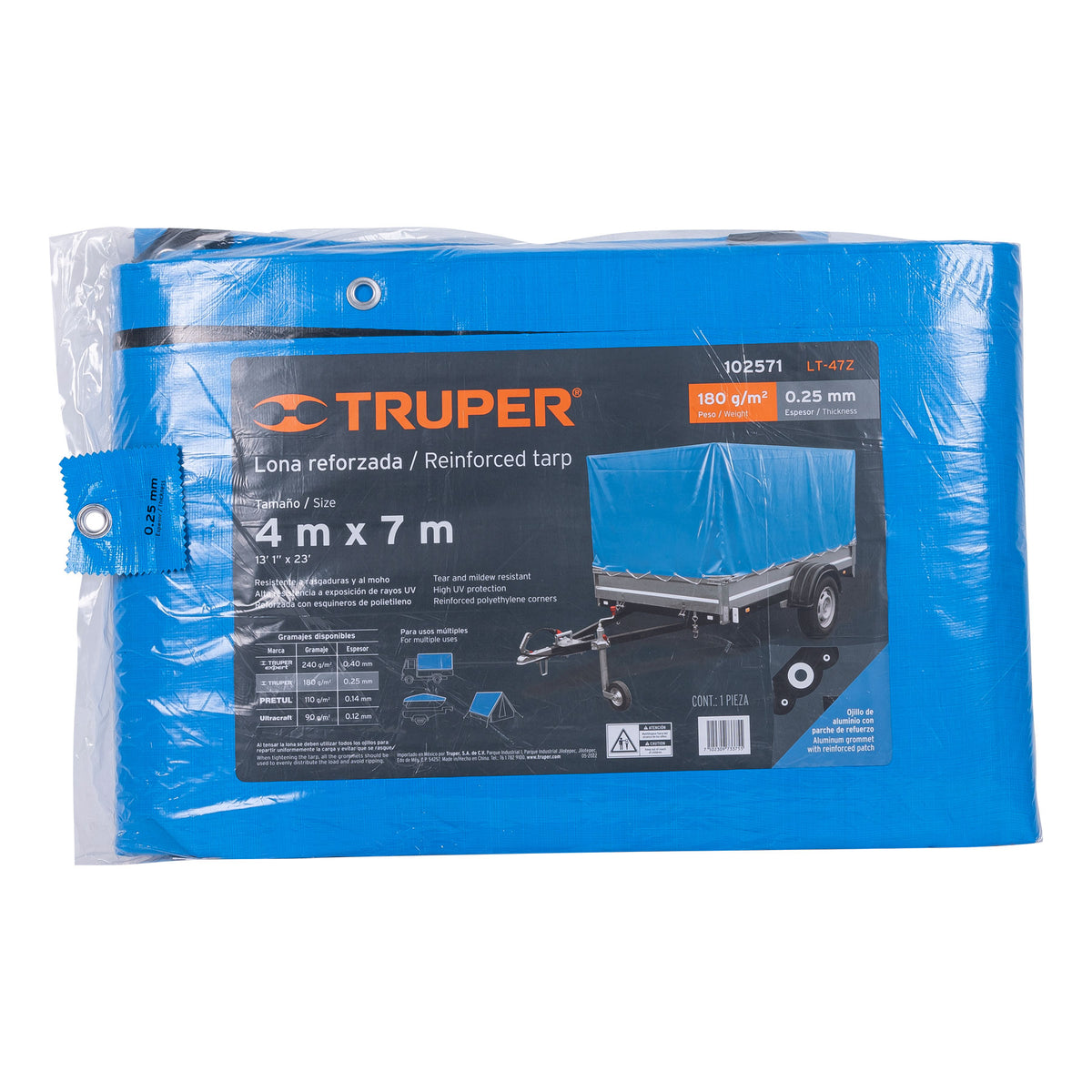 Lona Polietileno Reforzada 4x7 m Azul 180g