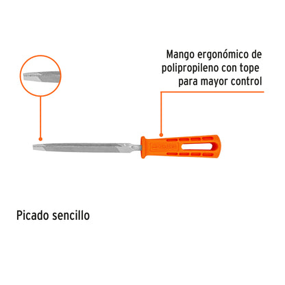 Lima Triángulo Pesado 4 pulg con Mango 34 dpp