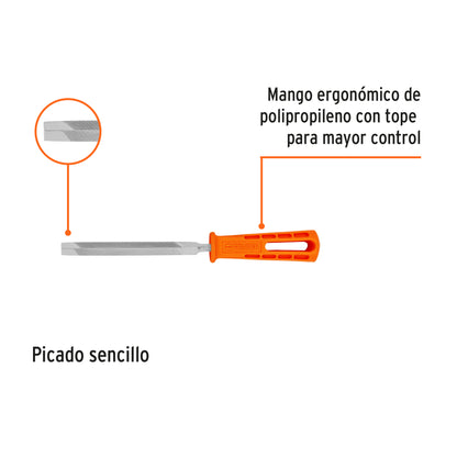 Lima Triángulo Pesado 5 pulg con Mango 34 dpp