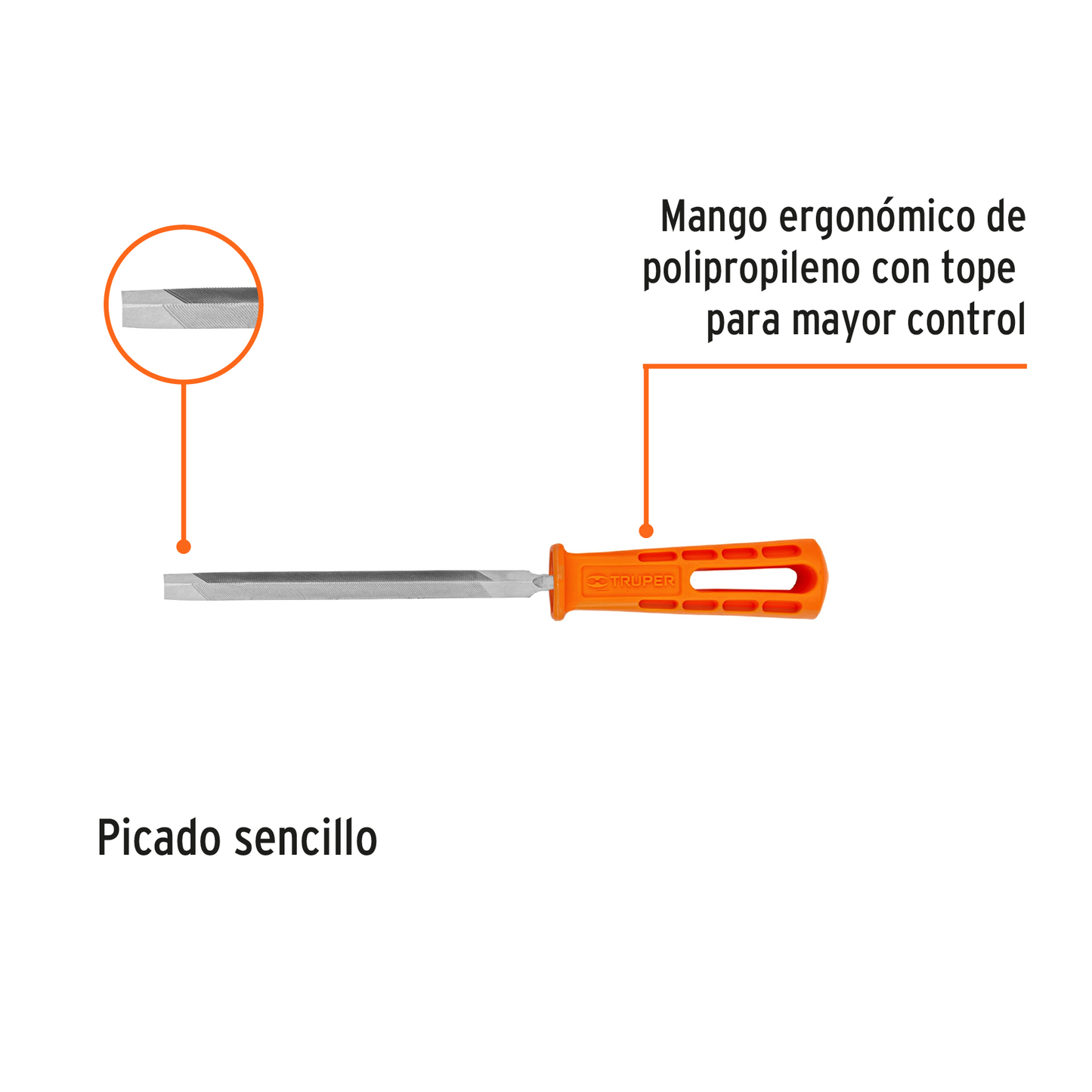 Lima Triángulo Pesado 6 pulg con Mango 34 dpp