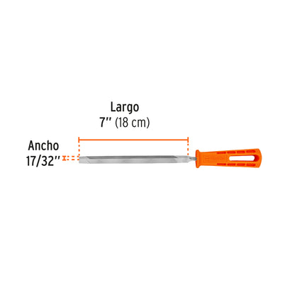 Lima Triángulo Pesado 7 pulg con Mango 34 dpp