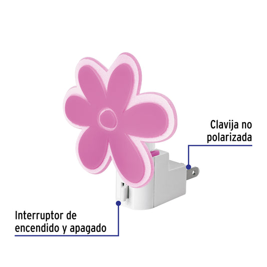 Luz de noche con lámpara E12 con figura de flor