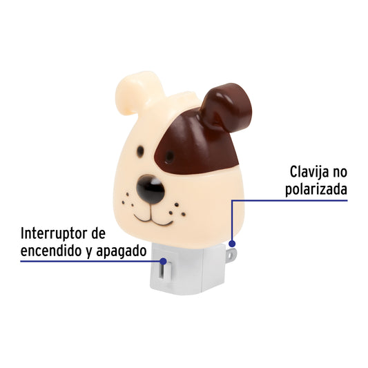 Luz de noche con lámpara E12 con figura de perro