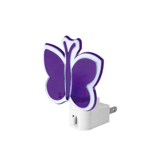 Luz de noche con lámpara E12 con figura de mariposa