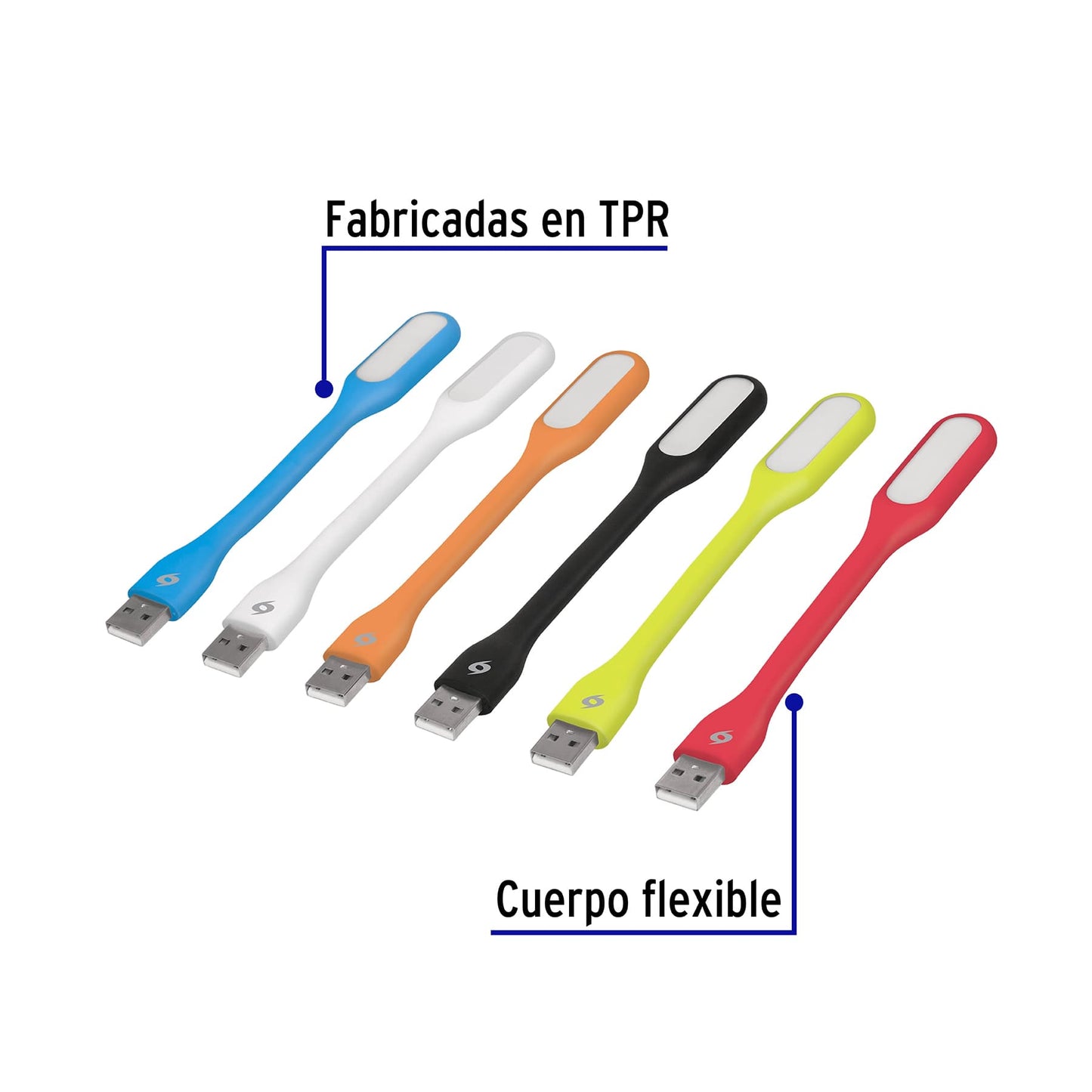 Mini lámpara flexible de 1 W con 5 LEDs para puerto USB