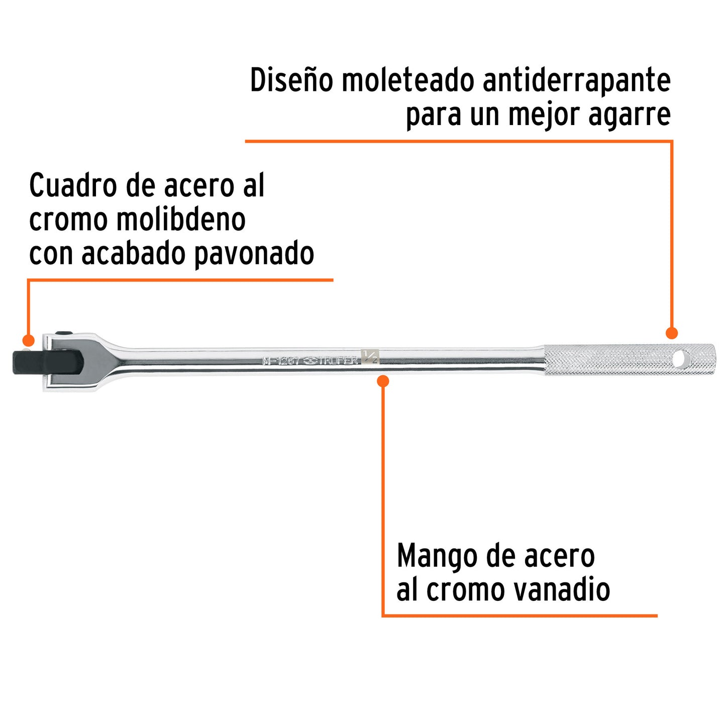 Mango articulado cuadro 1/2 pulg 15 pulg