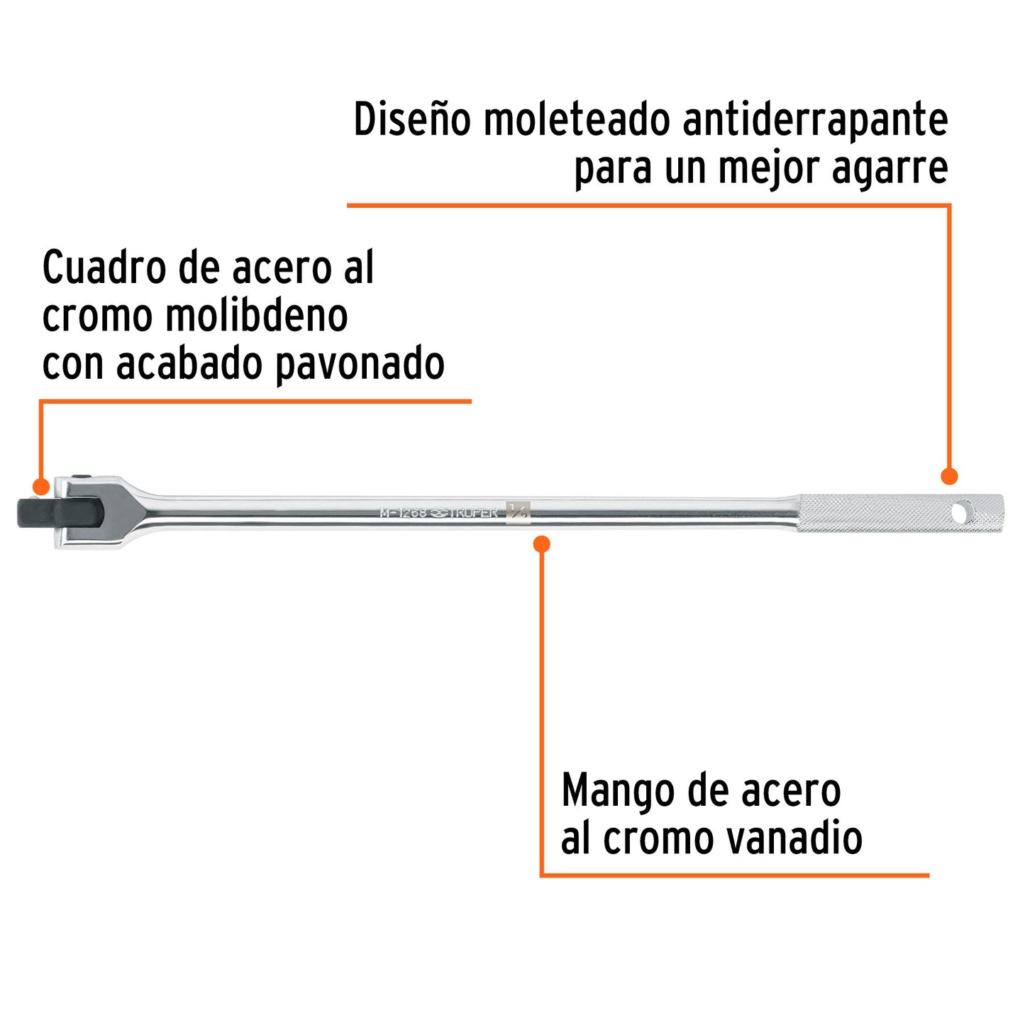 Mango articulado cuadro 1/2 pulg 17 pulg
