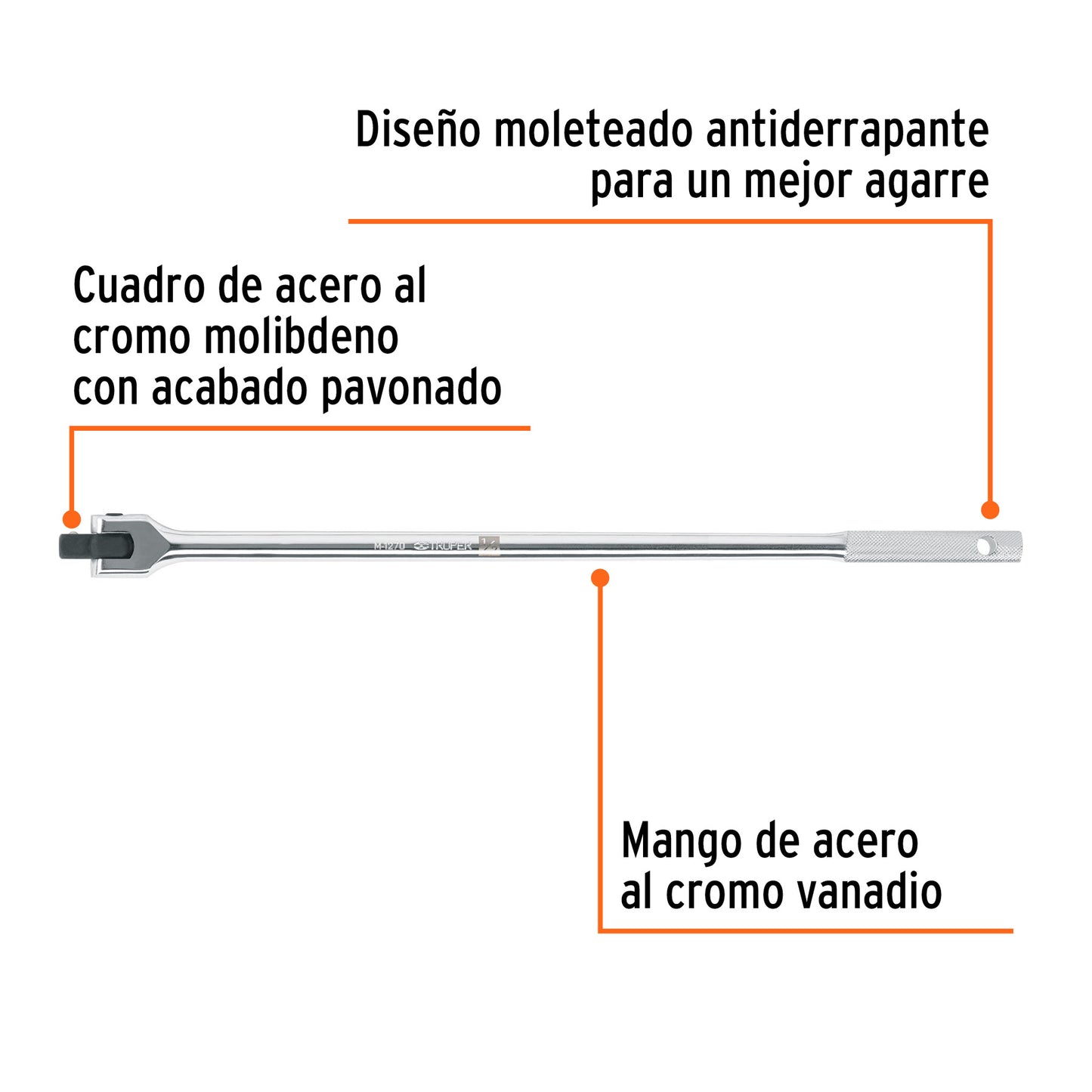 Mango articulado cuadro 1/2 pulg 18 pulg