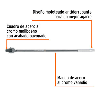 Mango articulado cuadro 1/2 pulg 18 pulg